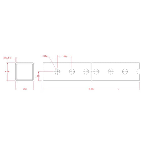 SteelWorks 1-1/4 in. D X 3 ft. L Tube 1 pk