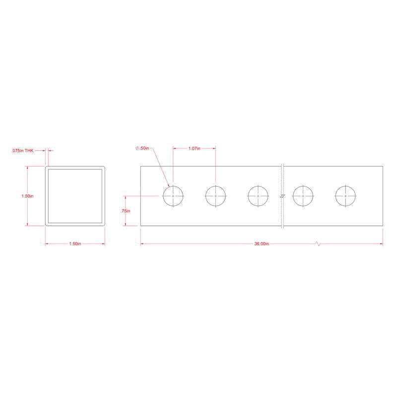 SteelWorks 1-1/2 in. D X 3 ft. L Tube 1 pk