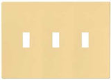 Eaton Wiring Devices PJS3V Wallplate, 4-7/8 in L, 6-3/4 in W, 3 -Gang, Polycarbonate, Ivory, High-Gloss