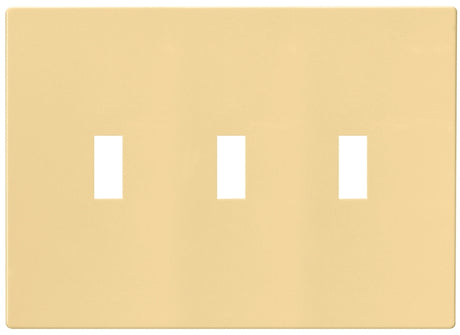 Eaton Wiring Devices PJS3V Wallplate, 4-7/8 in L, 6-3/4 in W, 3 -Gang, Polycarbonate, Ivory, High-Gloss