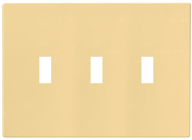 Eaton Wiring Devices PJS3V Wallplate, 4-7/8 in L, 6-3/4 in W, 3 -Gang, Polycarbonate, Ivory, High-Gloss