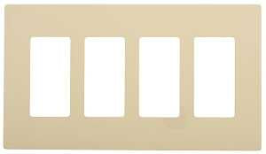 Eaton Cooper Wiring PJS PJS264LA Wallplate, 4-7/8 in L, 8.56 in W, 4 -Gang, Polycarbonate, Light Almond, Pack of 6
