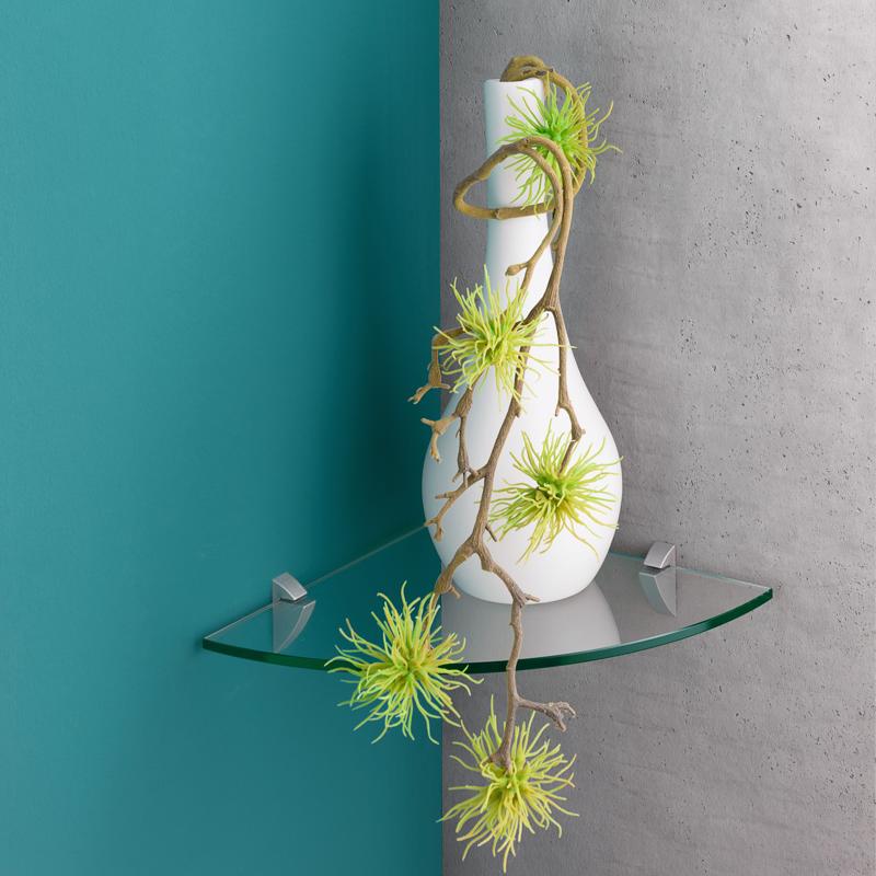 Dolle 0.31 in. H X 9.8 in. W X 9.8 in. D Clear Glass Corner Shelf, Pack of 3