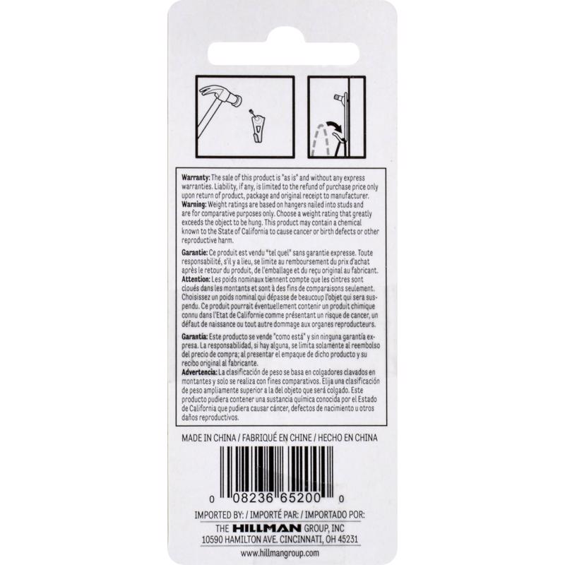 HILLMAN Brass-Plated Classic Picture Hanger 10 lb 4 pk, Pack of 10