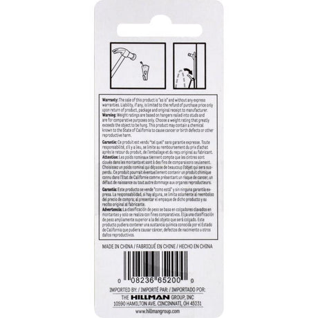 HILLMAN Brass-Plated Classic Picture Hanger 10 lb 4 pk, Pack of 10