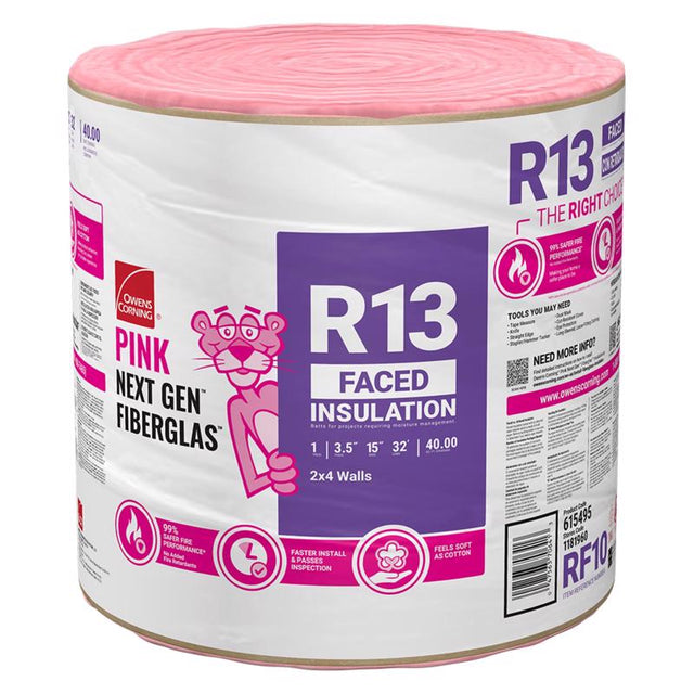 Owens Corning 15 in. W X 384 in. L X 3.5 in. 13 Kraft Faced Fiberglass Insulation Roll 40 sq ft