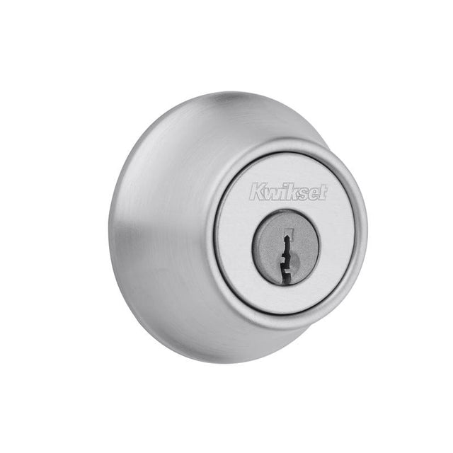 Kwikset Satin Chrome Metal Single Cylinder Deadbolt