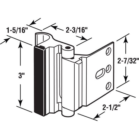 Prime-Line Aluminum Door Reinforcement Lock 1 pc