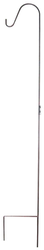 Landscapers Select GB-3089-1 Single Shepherd Hook, 12 in L, 64 in H, Steel, Hammered Bronze, Matte, Floor