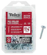 Teks 21532 Lath Screw, #8 Thread, Truss Head, Phillips Drive, Drill Point, Steel, Zinc