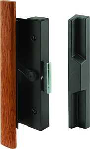 Prime-Line C 1126 Handle Set, Aluminum/Wood, Wood, 7/8 to 1-1/4 in Thick Door