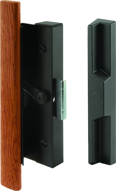 Prime-Line C 1126 Handle Set, Aluminum/Wood, Wood, 7/8 to 1-1/4 in Thick Door