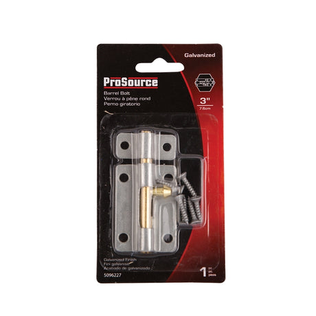 ProSource CL-192-PS Barrel Bolt, 0.31 Dia in Bolt Head, 3 in L Bolt, Brass Pin/Steel, Galvanized Zinc Plated