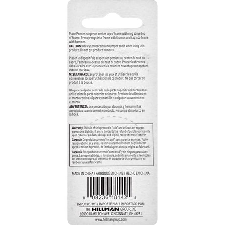 HILLMAN Steel-Plated Silver Picture Pender 6 pk
