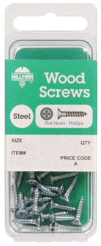 HILLMAN No. 12 X 1 in. L Phillips Zinc-Plated Coarse Wood Screws 10 pk, Pack of 10
