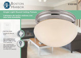 Boston Harbor F13BB01-6854-BN Single Light Round Ceiling Fixture, 120 V, 60 W, 1-Lamp, A19 or CFL Lamp