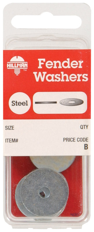 HILLMAN Zinc-Plated Steel 1/4 in. Fender Washer 6 pk, Pack of 10