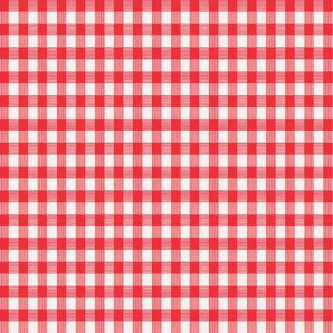 Magic Cover Red/White Checkered Vinyl Disposable Tablecloth 52 in. L X 52 in. W