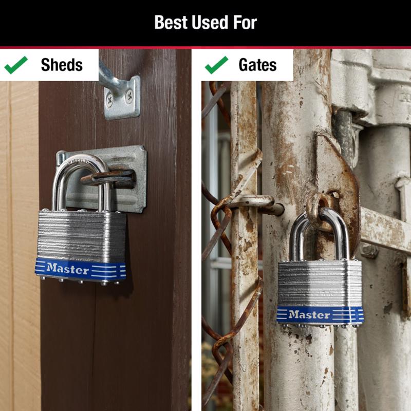Master Lock 1-1/2 in. H X 7/8 in. W X 2 in. L Steel 4-Pin Cylinder Exterior Padlock