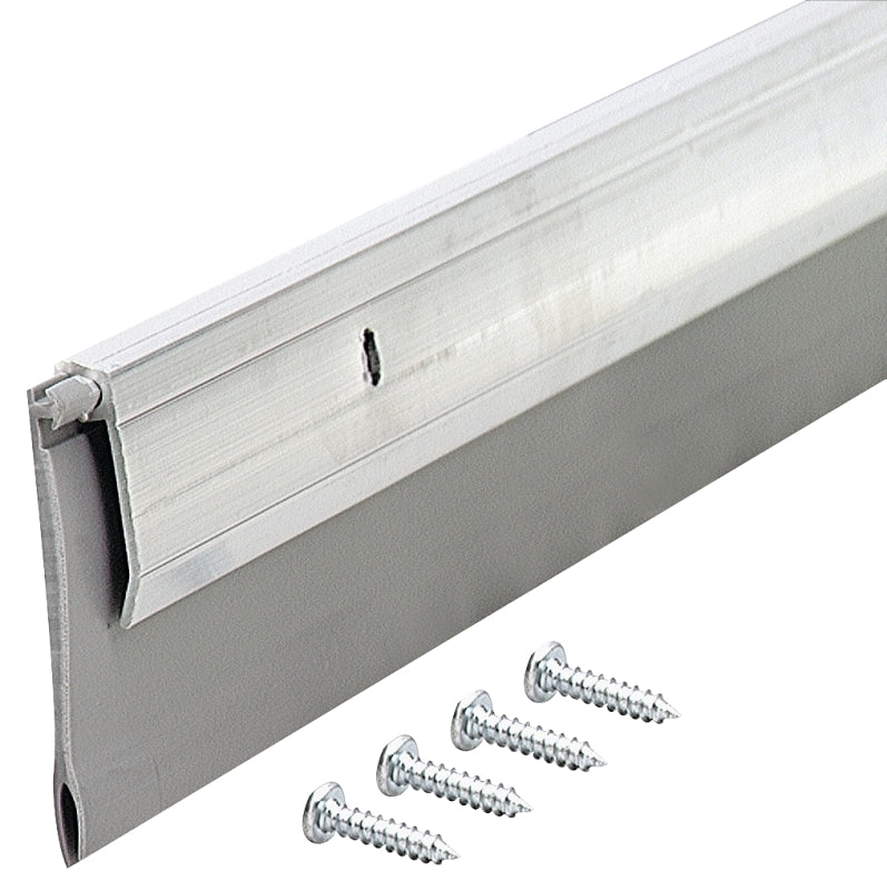 M-D 05389 Door Sweep, Aluminum Flange, 36 in L, 1/4 in W, Aluminum Flange, Vinyl Insert
