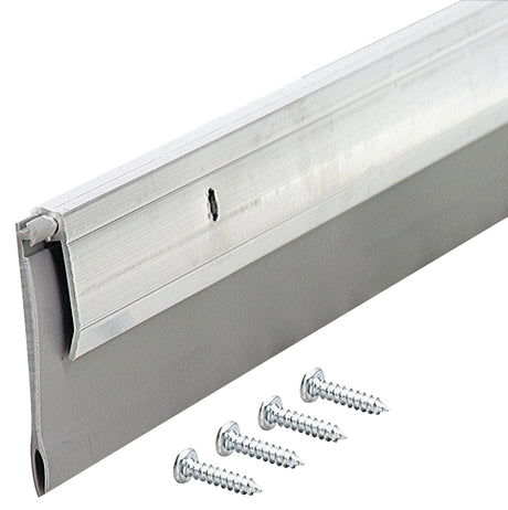 M-D 05389 Door Sweep, Aluminum Flange, 36 in L, 1/4 in W, Aluminum Flange, Vinyl Insert