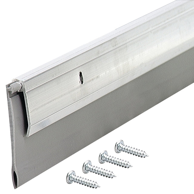 M-D 05389 Door Sweep, Aluminum Flange, 36 in L, 1/4 in W, Aluminum Flange, Vinyl Insert