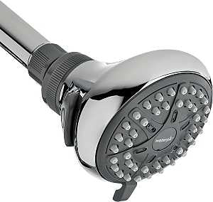 Waterpik EcoFlow Series VBE-423 Shower Head, 1.6 gpm, 1/2 in Connection, Plastic, Chrome, 3-1/4 in Dia