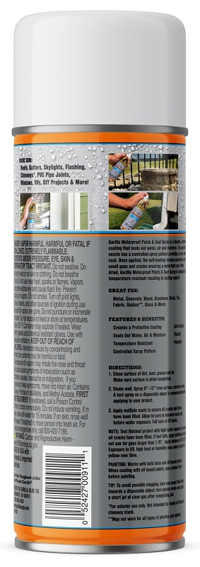 Gorilla 104056 Rubberized Spray Coating, Waterproof, Clear, 14 oz, Pack of 6