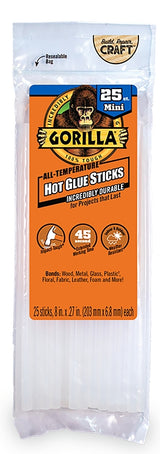 Gorilla 3022502 Hot Glue Stick, Clear, Pack of 4