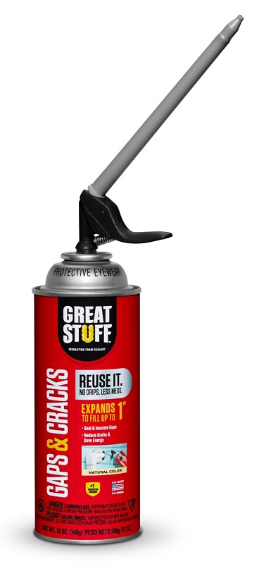 Great Stuff 99108824 Insulating Foam Sealant, Cream, 12 oz Can