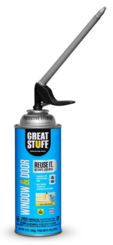 Great Stuff 99108862 Window & Door Insulating Foam Sealant, Reusable, 12 oz