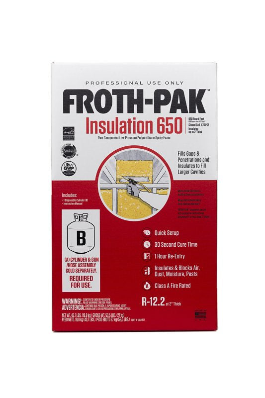DuPont Froth-Pak Series 12031877 Foam Insulation Kit, 118.8 lb, 650 sq-ft Coverage Area