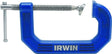 Irwin 225106 C-Clamp, 900 lb Clamping, 6 in Max Opening Size, 3-1/2 in D Throat, Steel Body, Blue Body