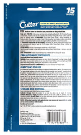 Cutter ALL FAMILY HG-95838 Mosquito Wipe, 3 oz, White, Alcohol