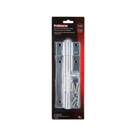 ProSource 33306ZCX-PS Padlockable Barrel Bolt, 0.6 Dia in Bolt Head, 7-1/2 in L Bolt, Steel, Zinc