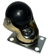 Dh Casters C-H15P2BR Swivel Ball Caster, 1-1/2 in Dia Wheel, Rubber Wheel, Black, 90 lb