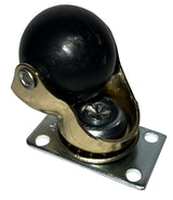 Dh Casters C-H15P2BR Swivel Ball Caster, 1-1/2 in Dia Wheel, Rubber Wheel, Black, 90 lb