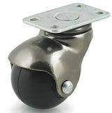 Dh Casters C-H15P2AB Swivel Ball Caster, 1-1/2 in Dia Wheel, Rubber Wheel, 90 lb