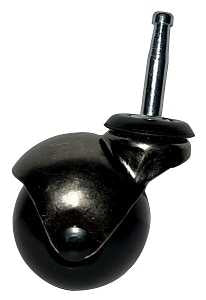 Dh Casters C-H20S1AB Ball Caster, 2 in Dia Wheel, Rubber Wheel, 90 lb