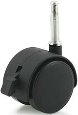 Dh Casters C-T20S1BKB Swivel Caster with Brake, 2 in Dia Wheel, Plastic Wheel, Black, 85 lb