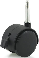 Dh Casters C-T20S1BKB Swivel Caster with Brake, 2 in Dia Wheel, Plastic Wheel, Black, 85 lb