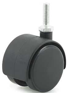 Dh Casters C-T20T1BK Swivel Caster, 2 in Dia Wheel, Plastic Wheel, Black, 85 lb