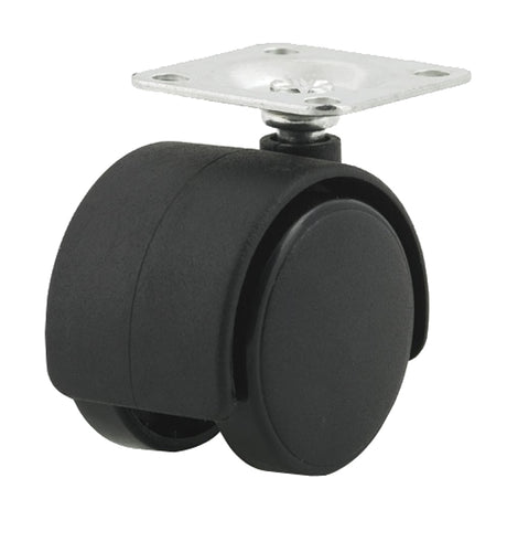Dh Casters C-T20P1BK Swivel Caster, 2 in Dia Wheel, Plastic Wheel, Black, 85 lb