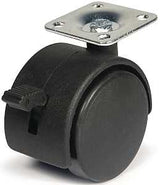 Dh Casters C-T20P1BKB Swivel Caster, 2 in Dia Wheel, Plastic Wheel, Black, 85 lb