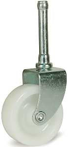 Dh Casters C-R158S1Z Swivel Caster, 1-5/8 in Dia Wheel, 5/8 in W Wheel, Plastic Wheel, 65 lb