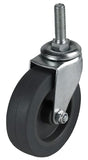 Dh Casters C-L30T2MS Swivel Caster, 3 in Dia Wheel, 13/16 in W Wheel, Rubber Wheel, Gray, 100 lb