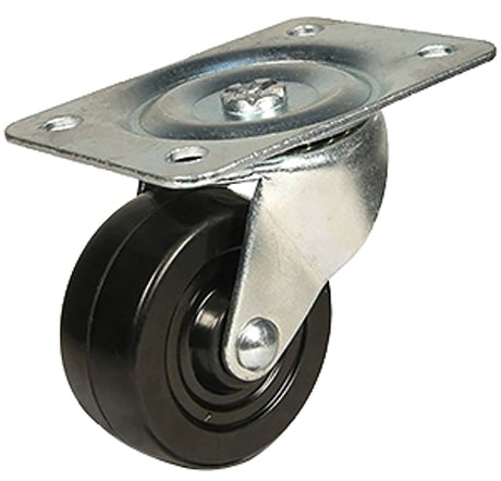 Dh Casters C-GD25RS Swivel Caster, 2-1/2 in Dia Wheel, 1-1/8 in W Wheel, Rubber Wheel, 100 lb