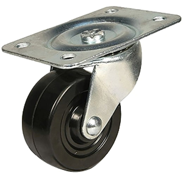 Dh Casters C-GD25RS Swivel Caster, 2-1/2 in Dia Wheel, 1-1/8 in W Wheel, Rubber Wheel, 100 lb
