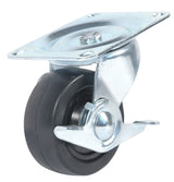 Dh Casters C-GD30RSB Swivel Caster, 3 in Dia Wheel, 1-1/4 in W Wheel, Rubber Wheel, 125 lb