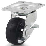 Dh Casters C-GD25HRSB Swivel Caster, 2-1/2 in Dia Wheel, 1-1/8 in W Wheel, Rubber Wheel, 200 lb